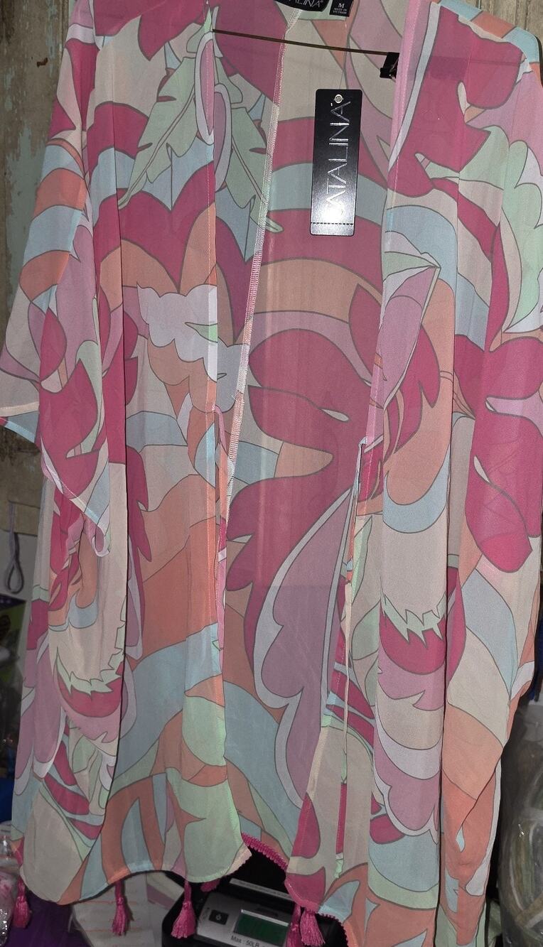 Catalina Medium Colorful Swim Coverup Tassels NWT